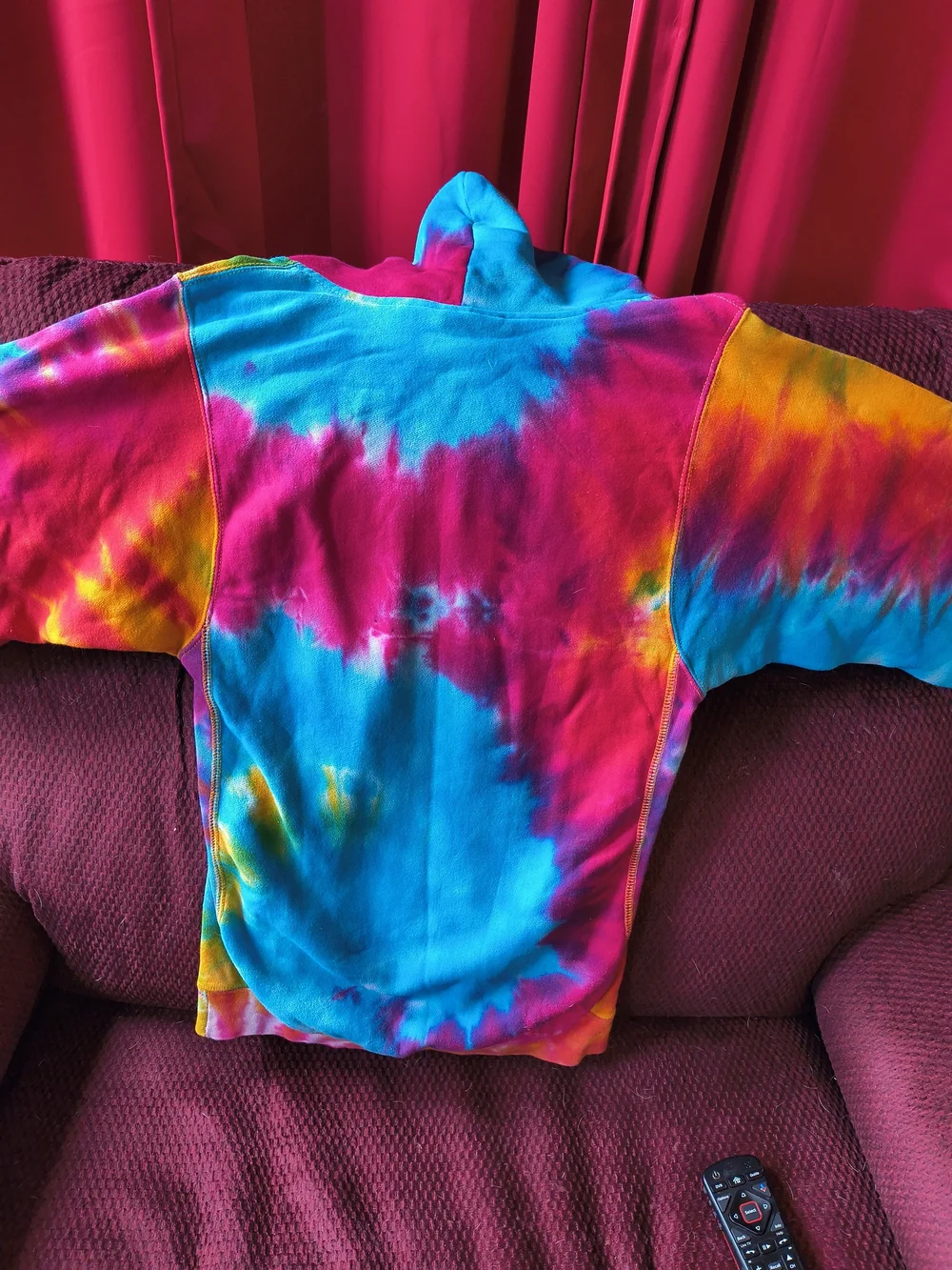 MV Sport Tie-Dye Rehoboth Hoodie in Pink, Blue, Yellow, Orange size xlarge